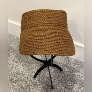 Furtalk Brown Woven Paper Adjustable Visor Hat Summer Outdoor Beach Pool